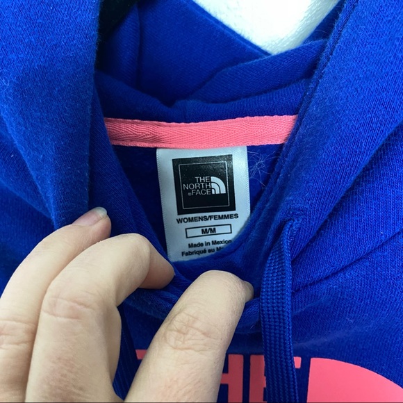 THE NORTH FACE | Cobalt Blue & Hot Pink Logo Pullover Drawstring Hoodie M - Picture 6 of 6